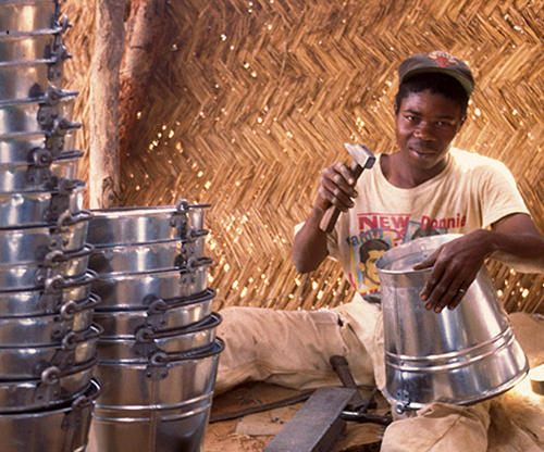 Tin-Smiths: Pails made from sheet metal.