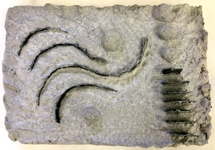 Steel Waves, 12 inches x 9 inches x 1 inch, Concrete, Steel, 2017