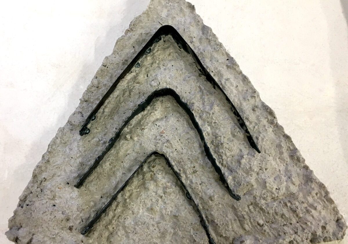 Triangle,  12 inches x 11 inches x 1 inch, Concrete, Steel, 2017