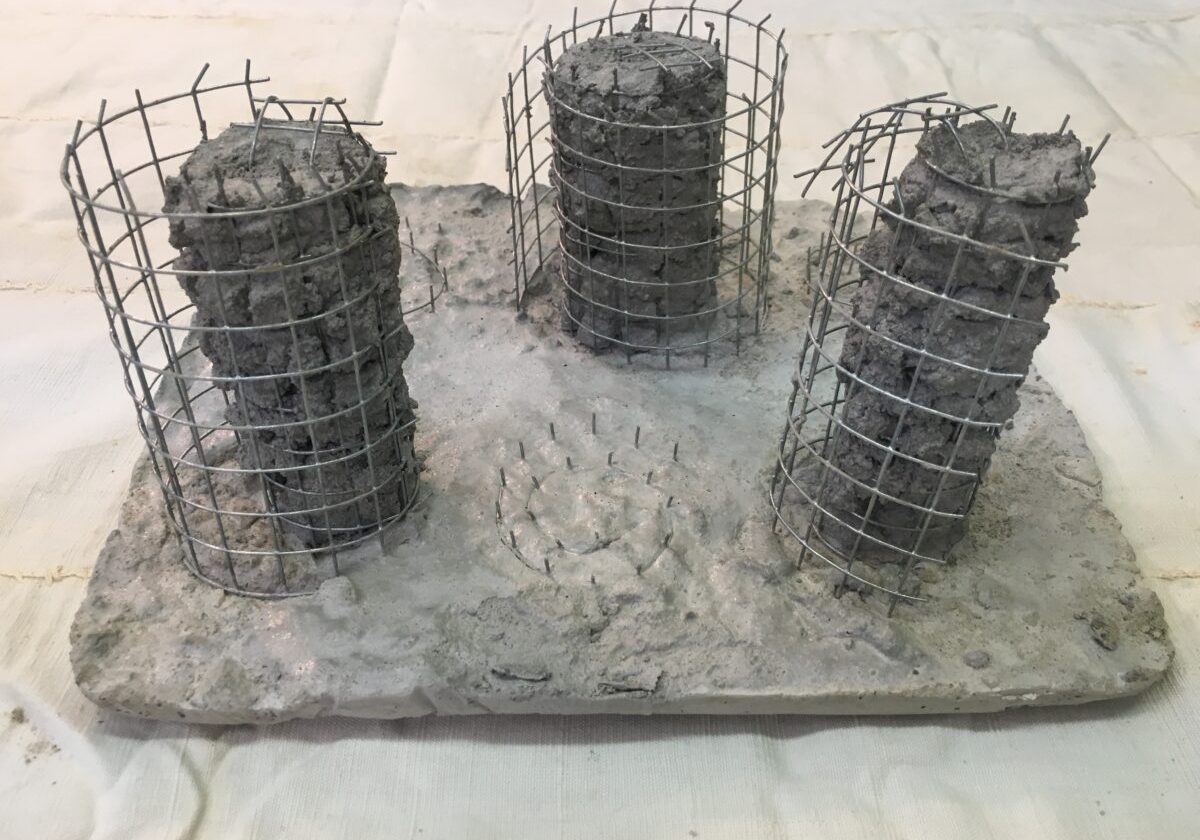Buildings,  12 inches x 9 inches x 7 inch, Concrete, Wire Mesh, 2017